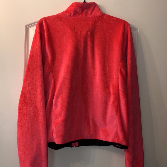 EUC SZ L VS PINK plush zip up Coral jacket - Picture 3 of 5